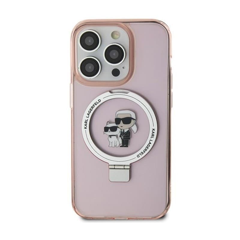 Karl Lagerfeld Ring Stand Karl & Choupette MagSafe - iPhone 15 Plus Case (pink) - 4