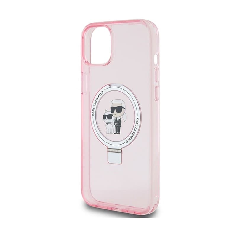 Karl Lagerfeld Ring Stand Karl & Choupette MagSafe - iPhone 15 Plus Case (pink) - 6
