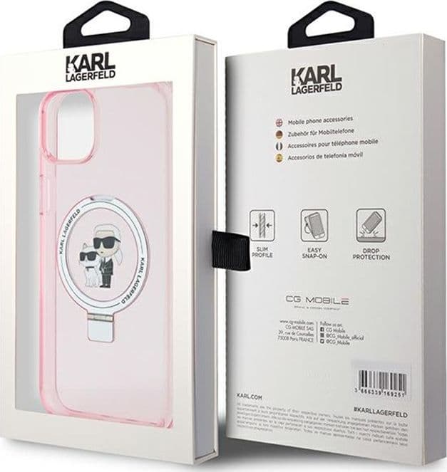 Karl Lagerfeld Ring Stand Karl & Choupette MagSafe - iPhone 15 Plus Case (pink) - 8