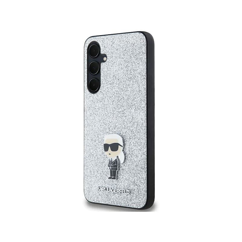 Karl Lagerfeld Fixed Glitter Ikonik Logo Metal Pin - Samsung Galaxy A35 5G Case (Silver) - 2