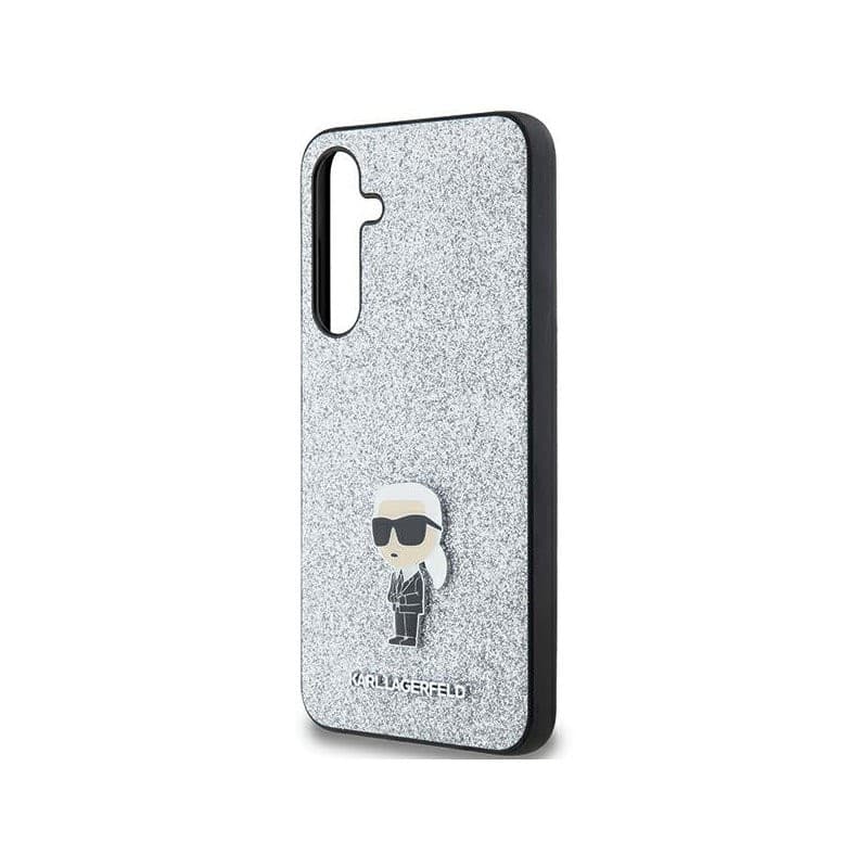 Karl Lagerfeld Fixed Glitter Ikonik Logo Metal Pin - Samsung Galaxy A35 5G Case (Silver) - 6