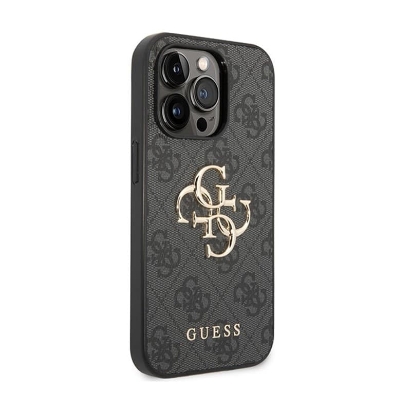 Guess 4G Big Metal Logo - Case for iPhone 15 Pro (Grey) - 4