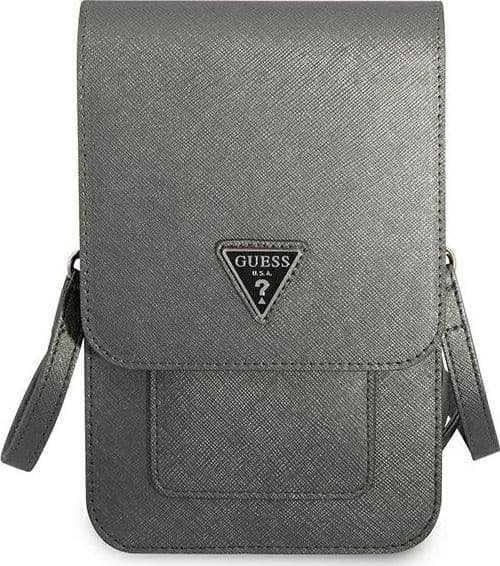 Guess Wallet Saffiano Triangle Logo Phone Bag (Grey) - 2