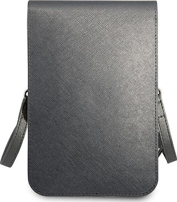 Guess Wallet Saffiano Triangle Logo Phone Bag (Grey) - 5