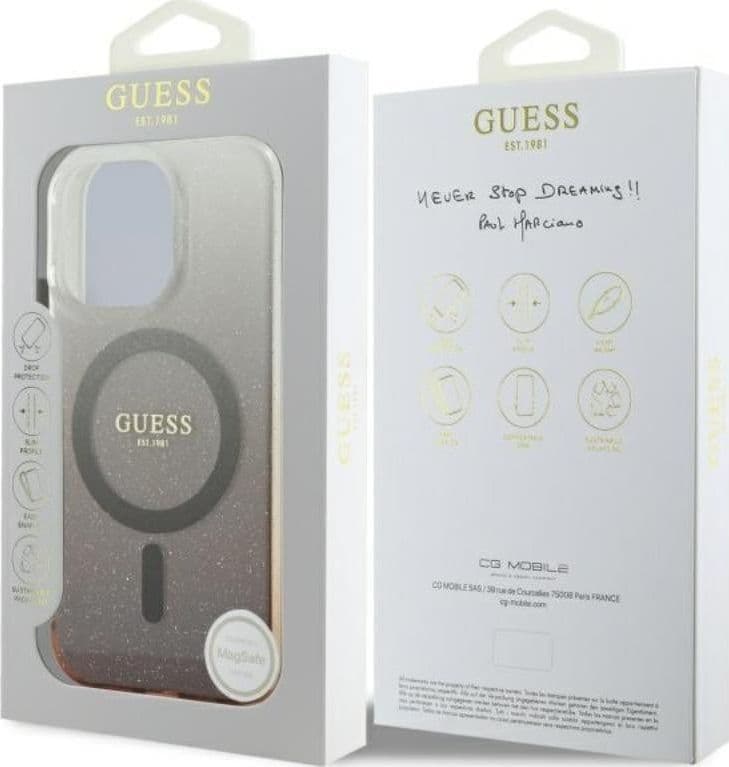Guess IML Glitter Gradient MagSafe - Case for iPhone 16 Pro (Brown) - 8