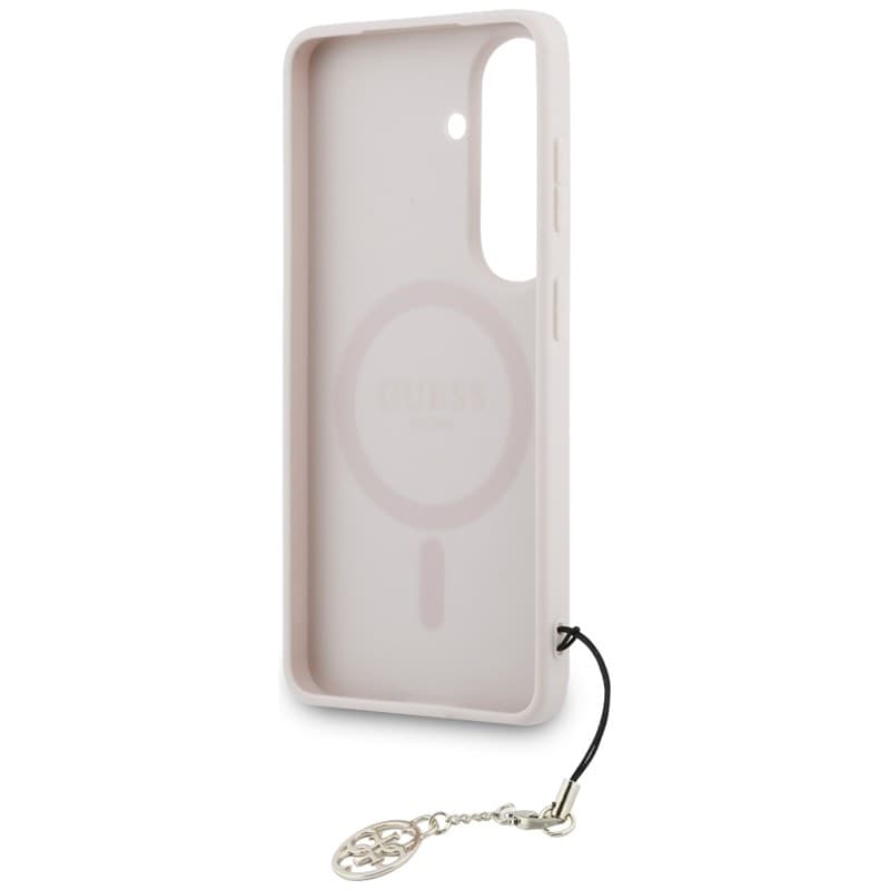 Guess 4G Classic Logo Charm MagSafe - Custodia per Samsung Galaxy S26 (Rosa) - 6