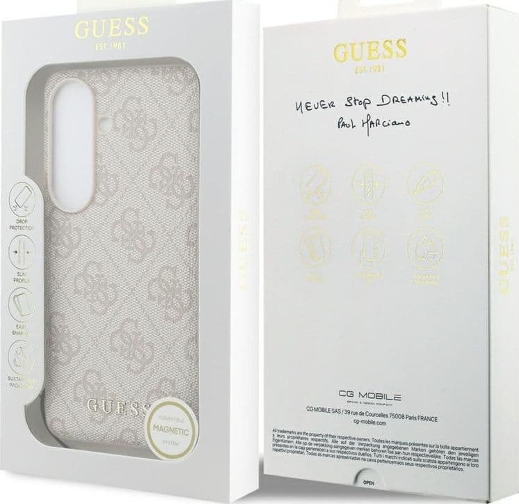 Guess 4G Classic Logo Charm MagSafe - Custodia per Samsung Galaxy S26 (Rosa) - 7