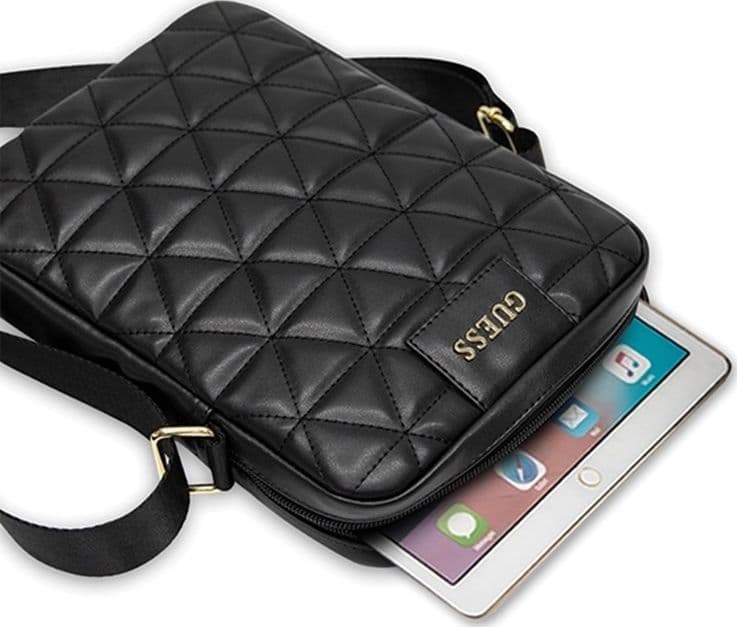 Guess Quilted Tablet Bag 10" (Black) - 4