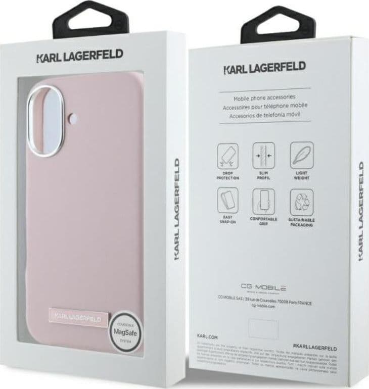 Karl Lagerfeld FW Metal Plate MagSafe - Case for iPhone 16 (pink) - 8