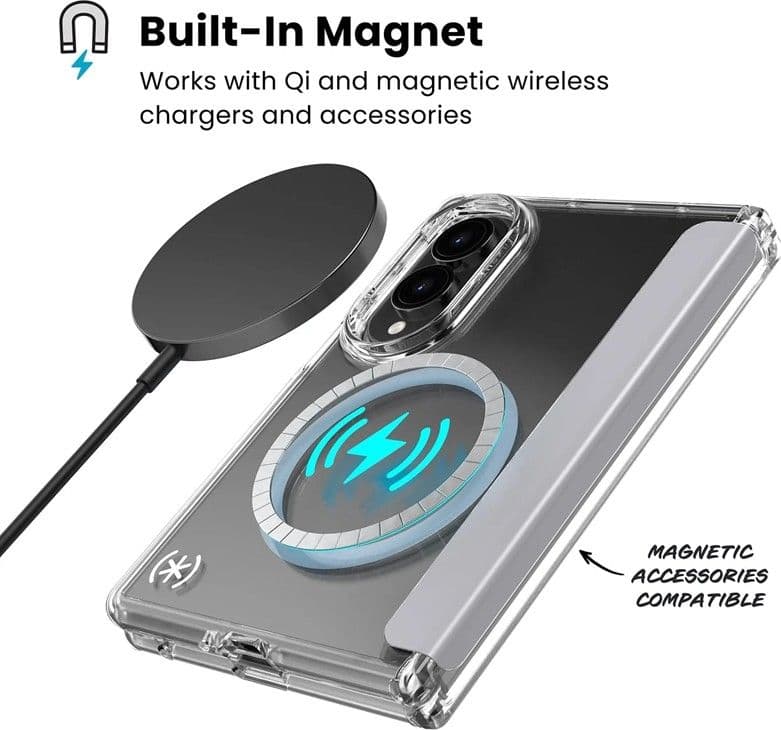 Speck Presidio Perfect-Clear Magnet - Custodia MagSafe per Samsung Galaxy Z Fold 8 (Trasparente) - 3