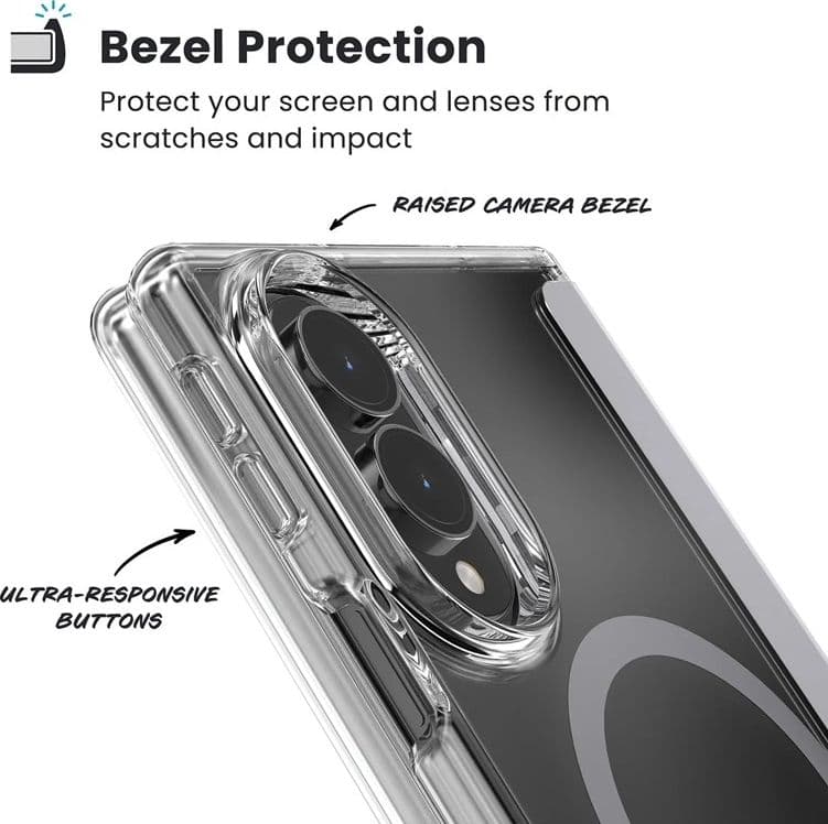 Speck Presidio Perfect-Clear Magnet - Custodia MagSafe per Samsung Galaxy Z Fold 8 (Trasparente) - 5