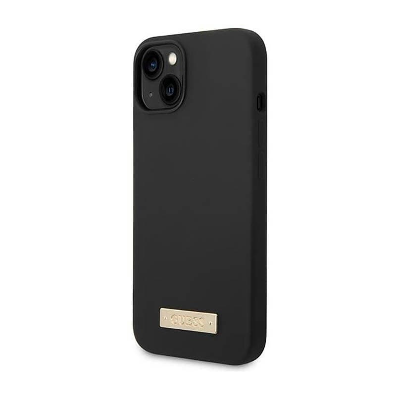 Guess Silicone Logo Plate MagSafe - Case for iPhone 14 Plus (Black) - 2