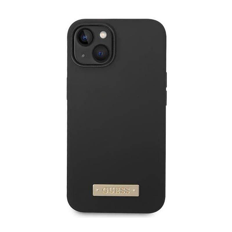 Guess Silicone Logo Plate MagSafe - Case for iPhone 14 Plus (Black) - 3