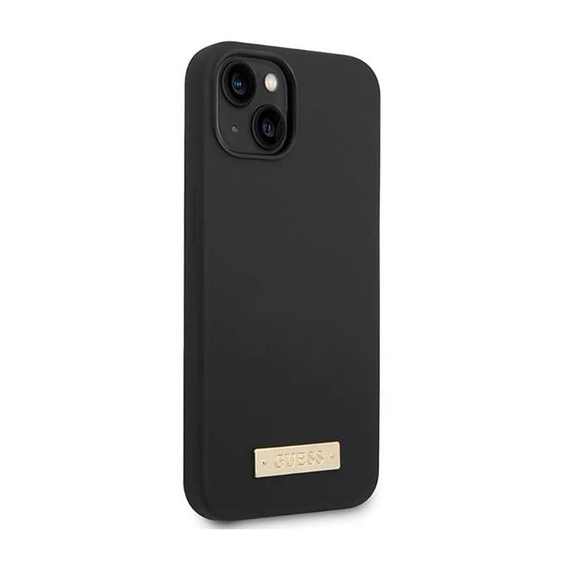 Guess Silicone Logo Plate MagSafe - Case for iPhone 14 Plus (Black) - 4