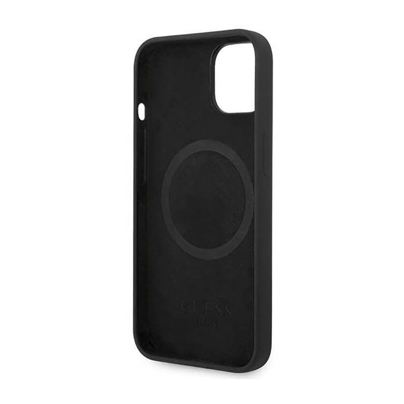 Guess Silicone Logo Plate MagSafe - Case for iPhone 14 Plus (Black) - 7