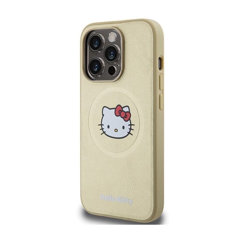 Hello Kitty Leather Kitty Head MagSafe - Case for iPhone 14 Pro Max (Gold) - 2
