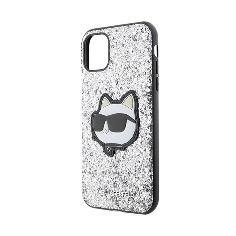 Karl Lagerfeld NFT Glitter Choupette Patch - Case for iPhone 11 (Silver) - 6