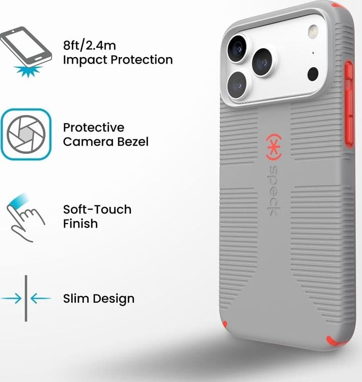 Custodia Speck Candyshell Grip MagSafe per iPhone 18 Pro Max / 17 Pro Max (Grigio nuvoloso) - 10