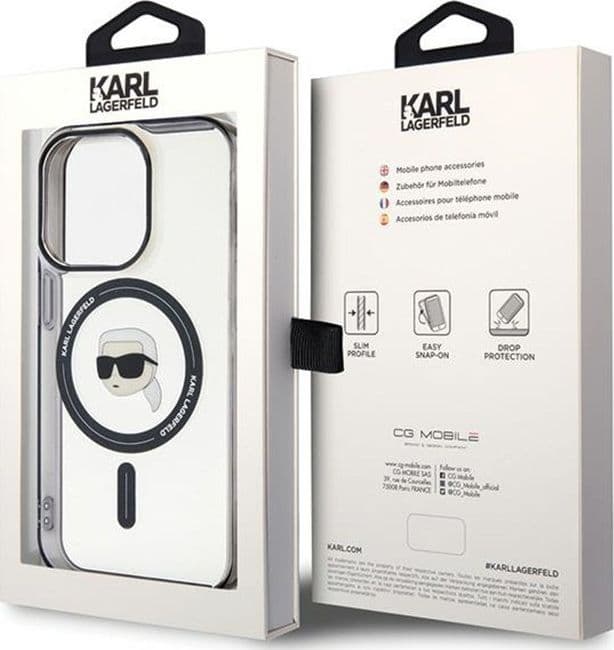 Karl Lagerfeld IML Karl Head MagSafe - iPhone 15 Pro Max Case (Transparent) - 8