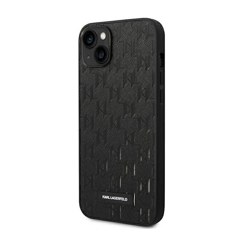 Karl Lagerfeld Saffiano Mono Metal Logo - Case for iPhone 14 Plus (Black) - 2