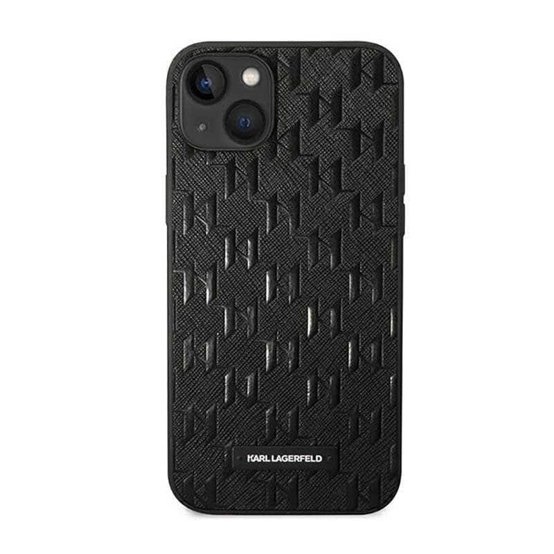 Karl Lagerfeld Saffiano Mono Metal Logo - Case for iPhone 14 Plus (Black) - 3