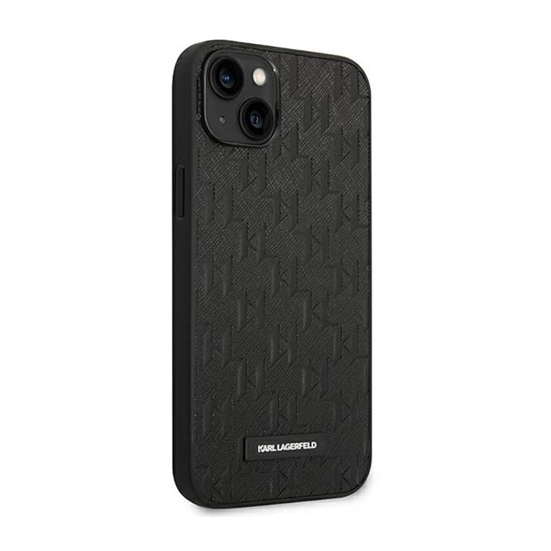 Karl Lagerfeld Saffiano Mono Metal Logo - Case for iPhone 14 Plus (Black) - 4