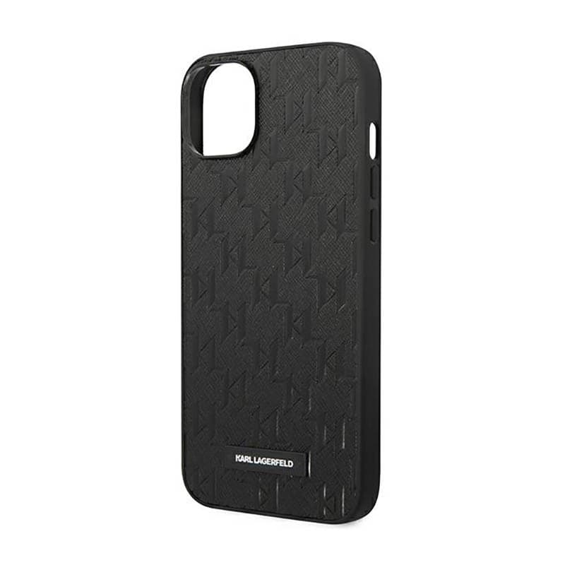 Karl Lagerfeld Saffiano Mono Metal Logo - Case for iPhone 14 Plus (Black) - 6