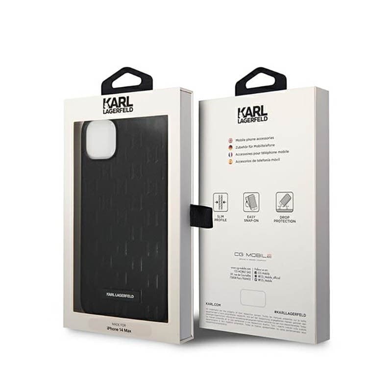 Karl Lagerfeld Saffiano Mono Metal Logo - Case for iPhone 14 Plus (Black) - 8