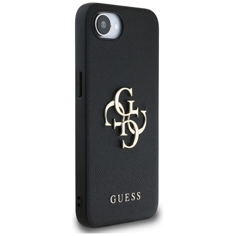 Guess Grained Big 4G Logo Small Classic Logo - Case for iPhone 16e (black) - 4
