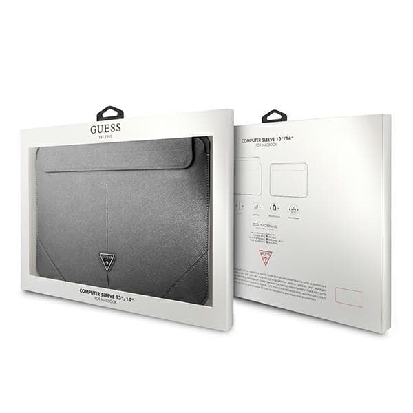 Guess Saffiano Triangle Logo Sleeve - Notebook case 13" / 14" (Silver) - 4