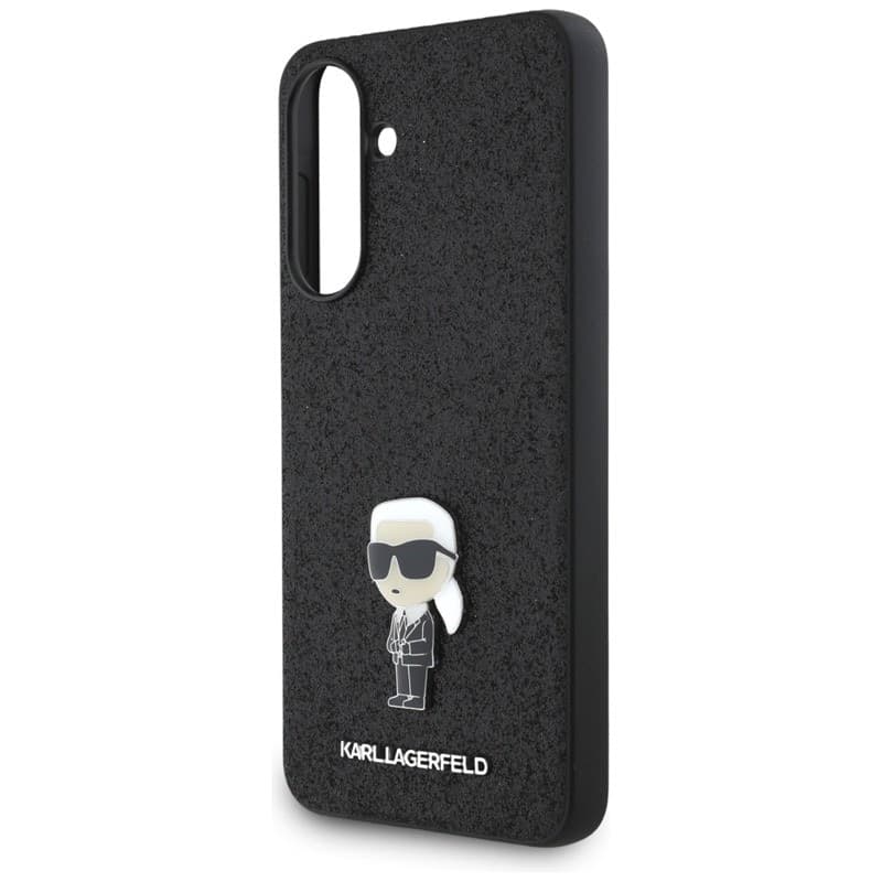 Karl Lagerfeld Fixed Glitter Ikonik Logo Metal Pin - Case for Samsung Galaxy A36 5G (black) - 5