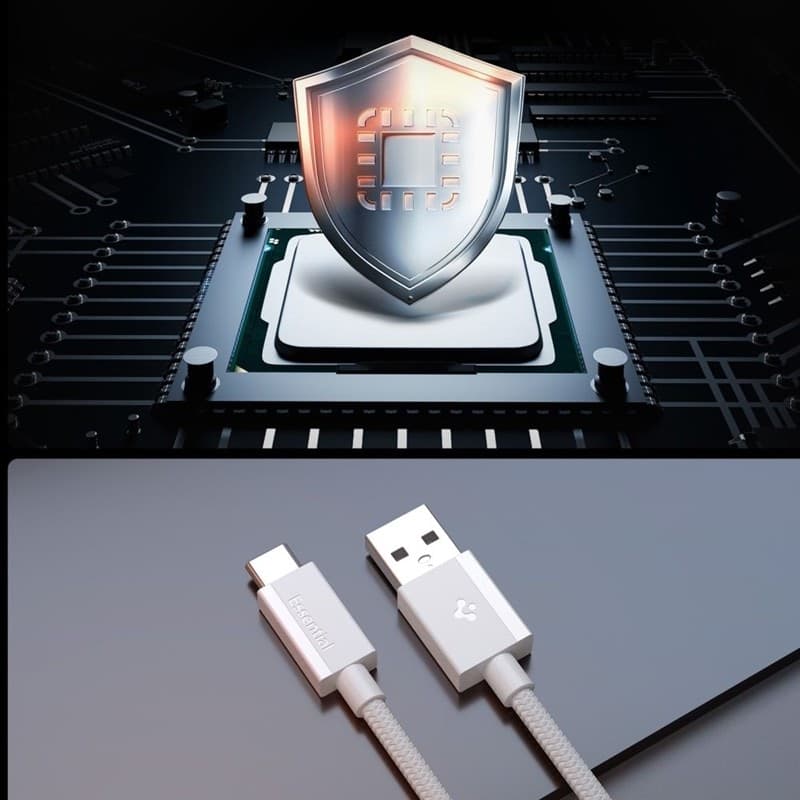 Spigen EB6015AC Essential - Cavo da USB-A a USB-C 60W 1,5 m (bianco) - 4