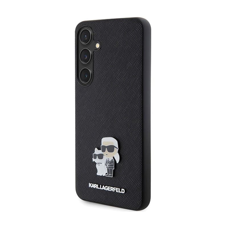 Karl Lagerfeld Saffiano Karl & Choupette Metal Pin - Samsung Galaxy S24 Case (black) - 2