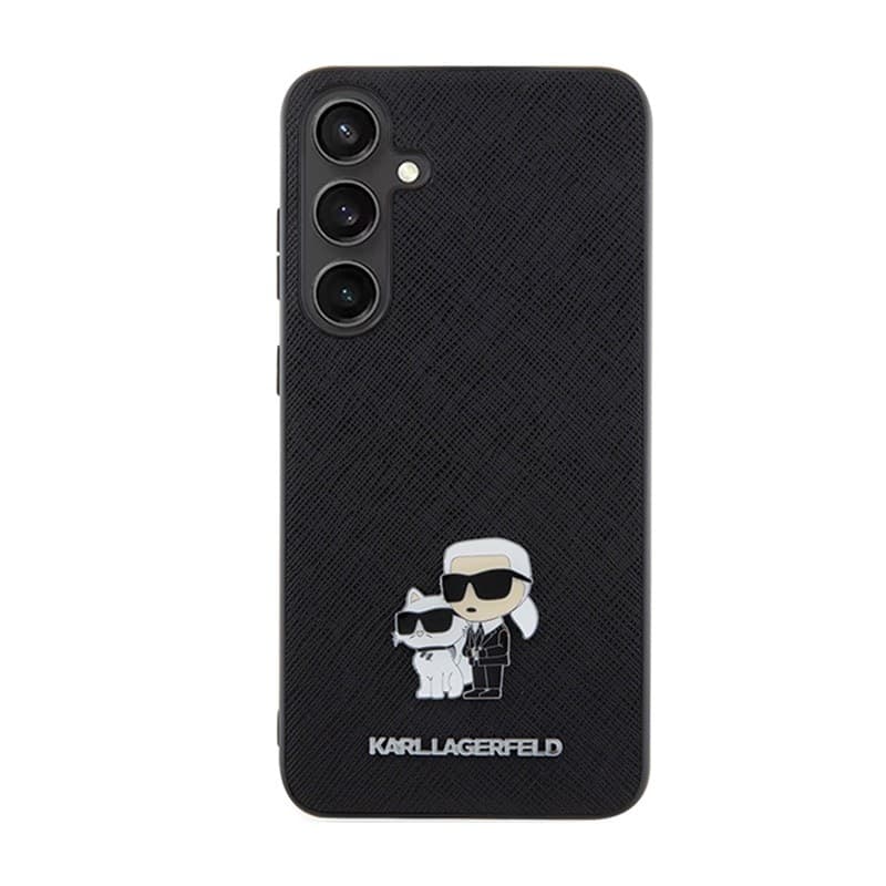Karl Lagerfeld Saffiano Karl & Choupette Metal Pin - Samsung Galaxy S24 Case (black) - 3