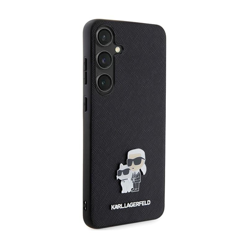Karl Lagerfeld Saffiano Karl & Choupette Metal Pin - Samsung Galaxy S24 Case (black) - 4