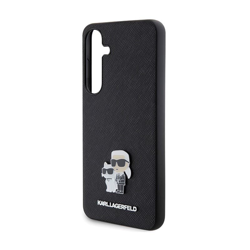 Karl Lagerfeld Saffiano Karl & Choupette Metal Pin - Samsung Galaxy S24 Case (black) - 6