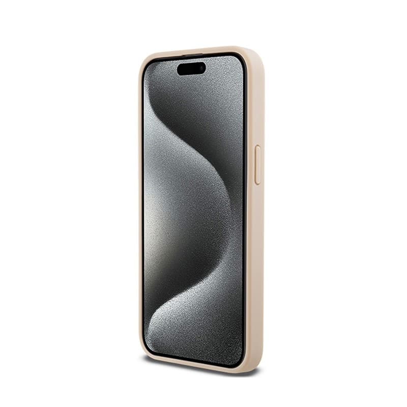 DKNY Leather Mono Stripe & Metal Logo - Case for iPhone 15 Pro Max (pink) - 5