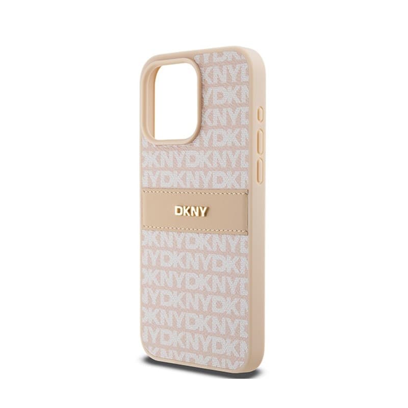 DKNY Leather Mono Stripe & Metal Logo - Case for iPhone 15 Pro Max (pink) - 6