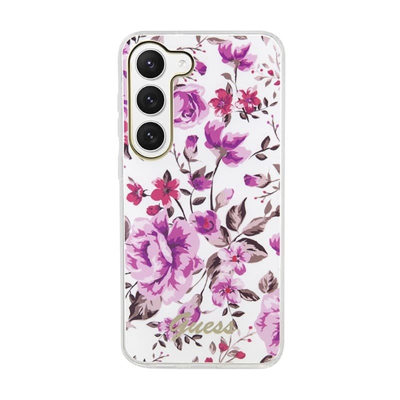 Guess Flower Collection - Case for Samsung Galaxy S23+ (White) - 3
