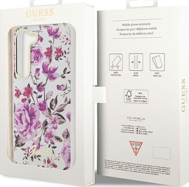 Guess Flower Collection - Case for Samsung Galaxy S23+ (White) - 7