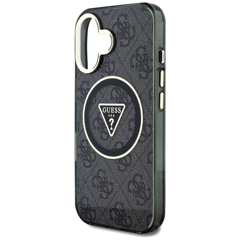 Guess IML Metal Glitter 4G Circle Triangle MagSafe - Case for iPhone 16 (black) - 6