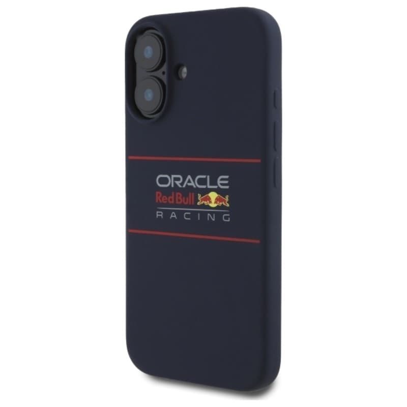 Custodia MagSafe in silicone con logo orizzontale Red Bull per iPhone 16 Plus (blu navy) - 2
