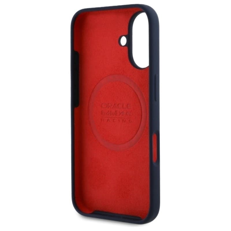 Custodia MagSafe in silicone con logo orizzontale Red Bull per iPhone 16 Plus (blu navy) - 7