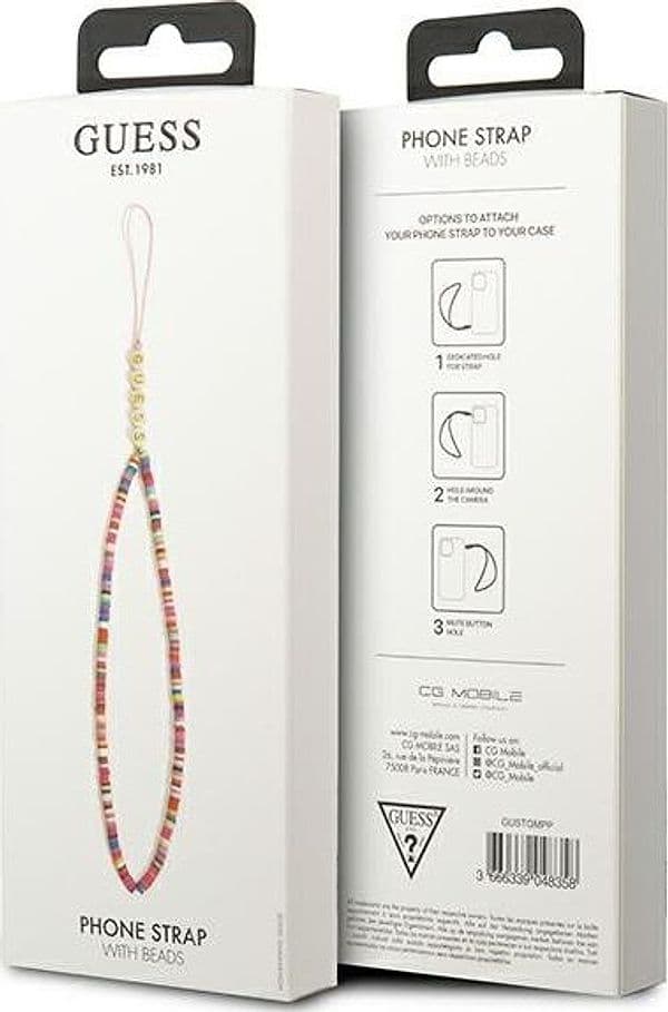 Guess Phone Strap Beads Heishi Multicolor Pink - 3
