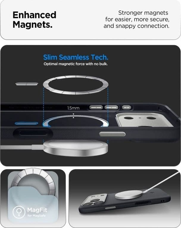 Spigen Nano Pop Mag MagSafe - Custodia per iPhone 18 Pro / 17 Pro (Nero Sesamo) - 6
