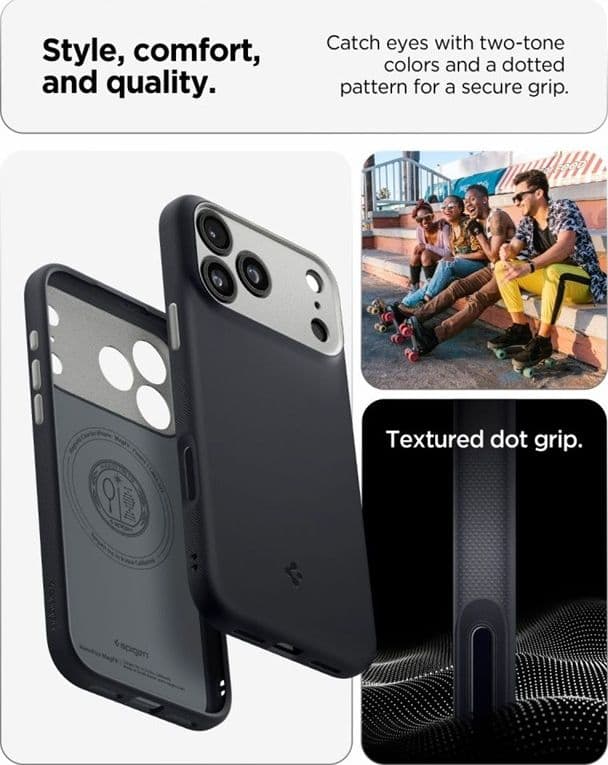 Spigen Nano Pop Mag MagSafe - Custodia per iPhone 18 Pro / 17 Pro (Nero Sesamo) - 7