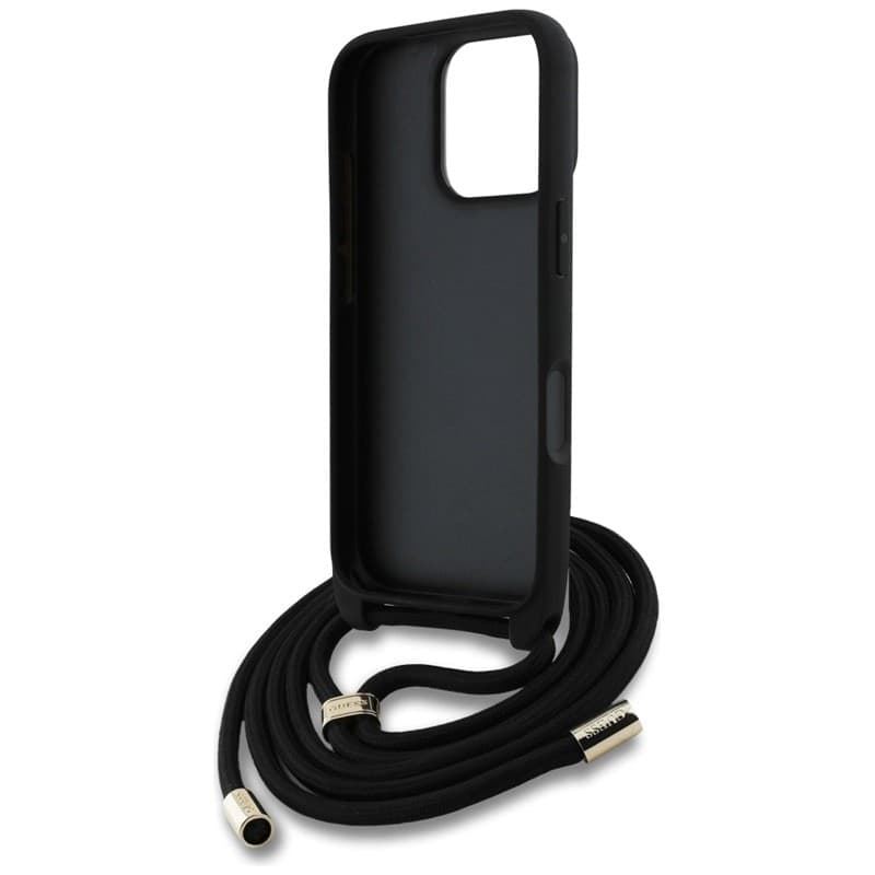 Guess 4G Big Logo Cord Strap Crossbody - Case for iPhone 16 Pro (brown) - 6