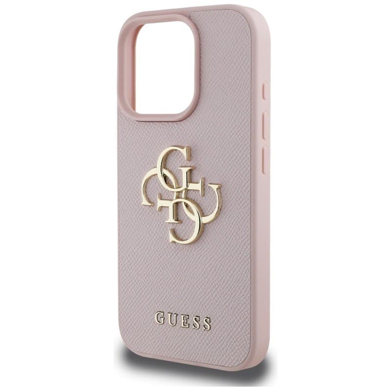 Guess Grained Big 4G Logo Small Classic Logo - Case for iPhone 16 Pro (pink) - 6