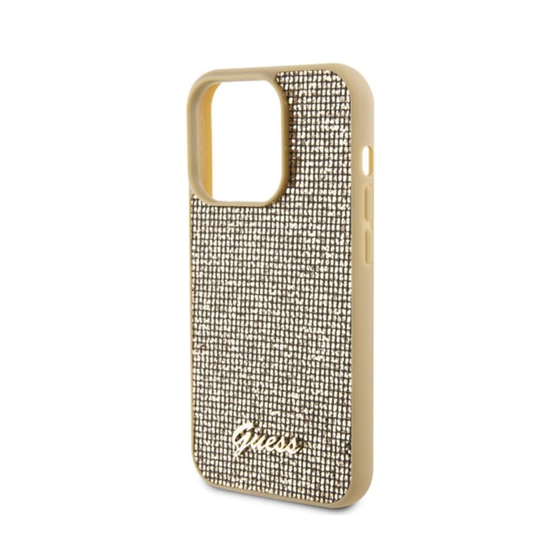 Guess Disco Metal Script - Case for iPhone 15 Pro (Gold) - 6