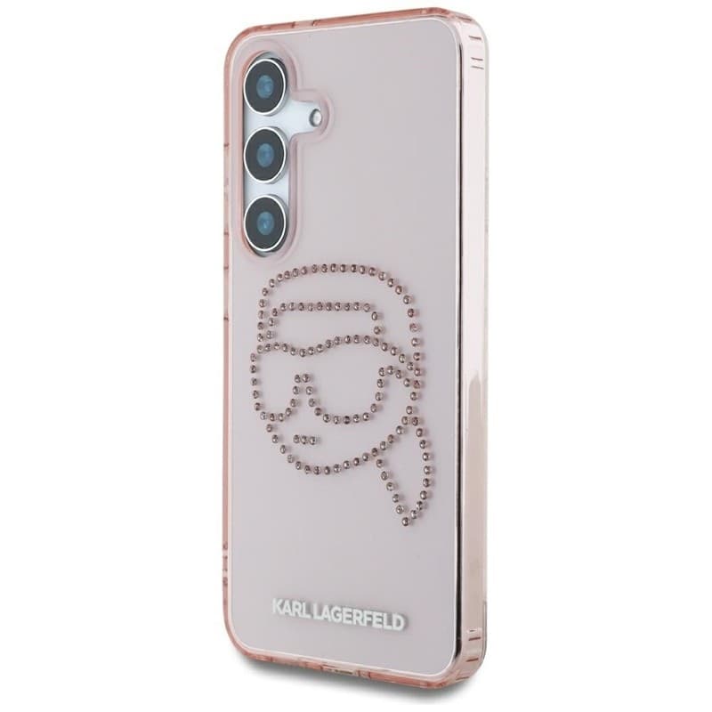 Karl Lagerfeld Rhinestones Karl Head Logo - Case for Samsung Galaxy S25 (Pink) - 2